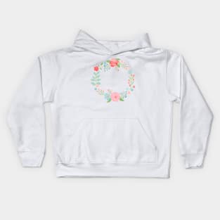 Wreath of flowers Kids Hoodie